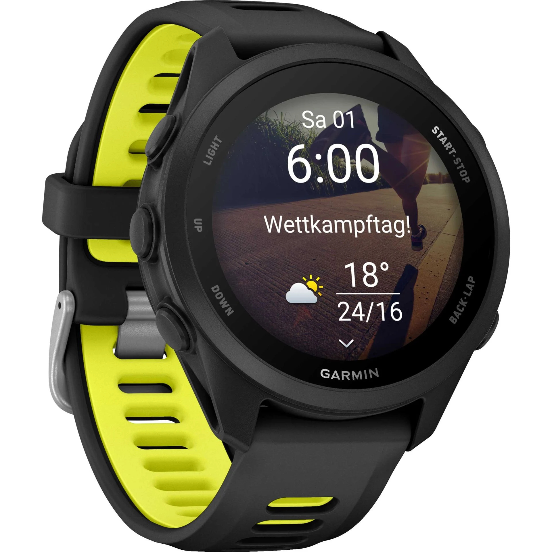 Garmin Forerunner 170 Music Schwarz – GPS-Laufuhr mit Musik, AMOLED-Display & 20 mm Quick Release Amp Yellow – Bild 9